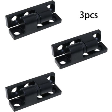 Lot de 3 Charnières de Porte Robustes en Métal Noir Mécanisme Pliant Démontable, Design Moderne pour Portes, Fenêtres et Armoires