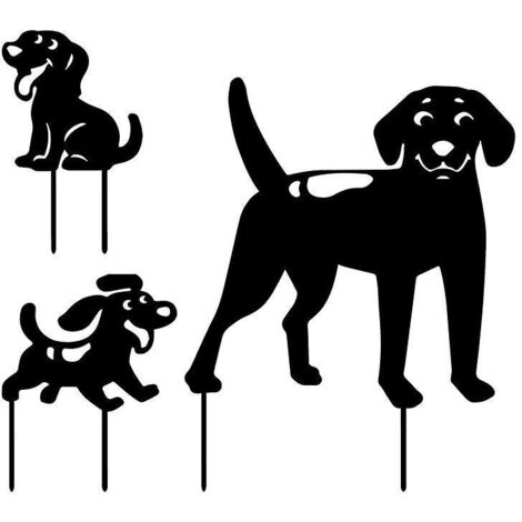 lot De 3 Chien Rouills, Animal Jardin Silhouette Dcoration, Dco Mtal Rouill Jardin, Figurine D'animal, Statuette Rouille, Piquet De Jardin En Mtal