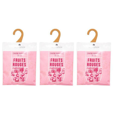 Lot de 3 Cintres Parfumés "Accro" 14cm Fruits Rouges
