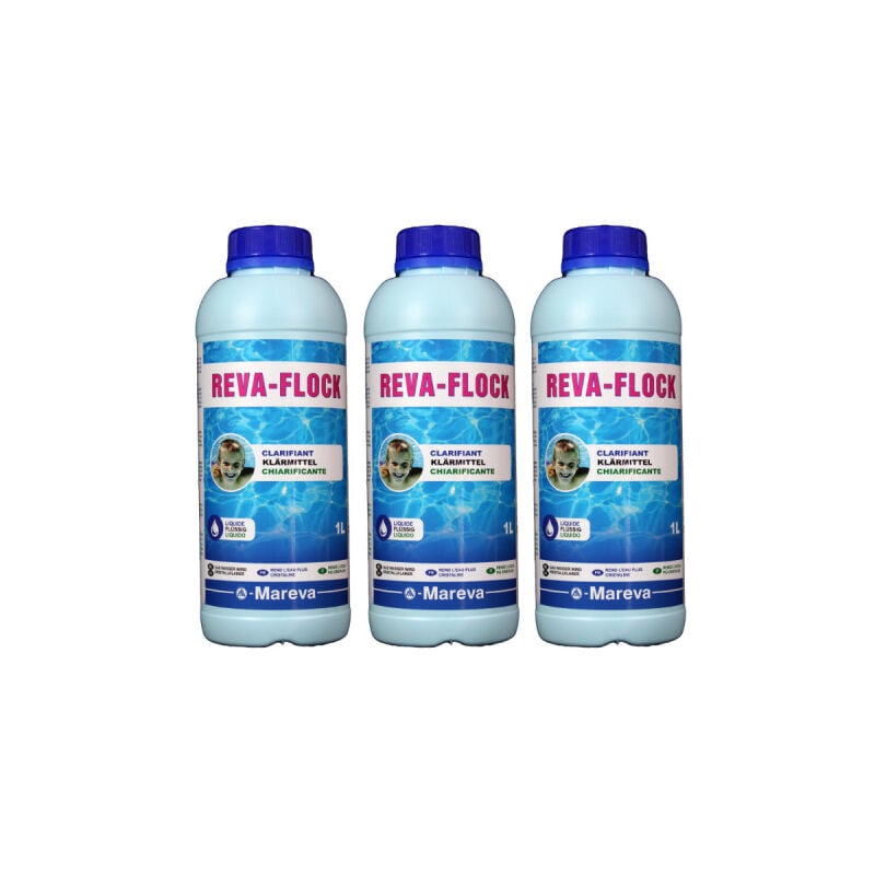 Lot de 3 Clarifiants MAREVA pour piscine - 1 L - 150019Ux3