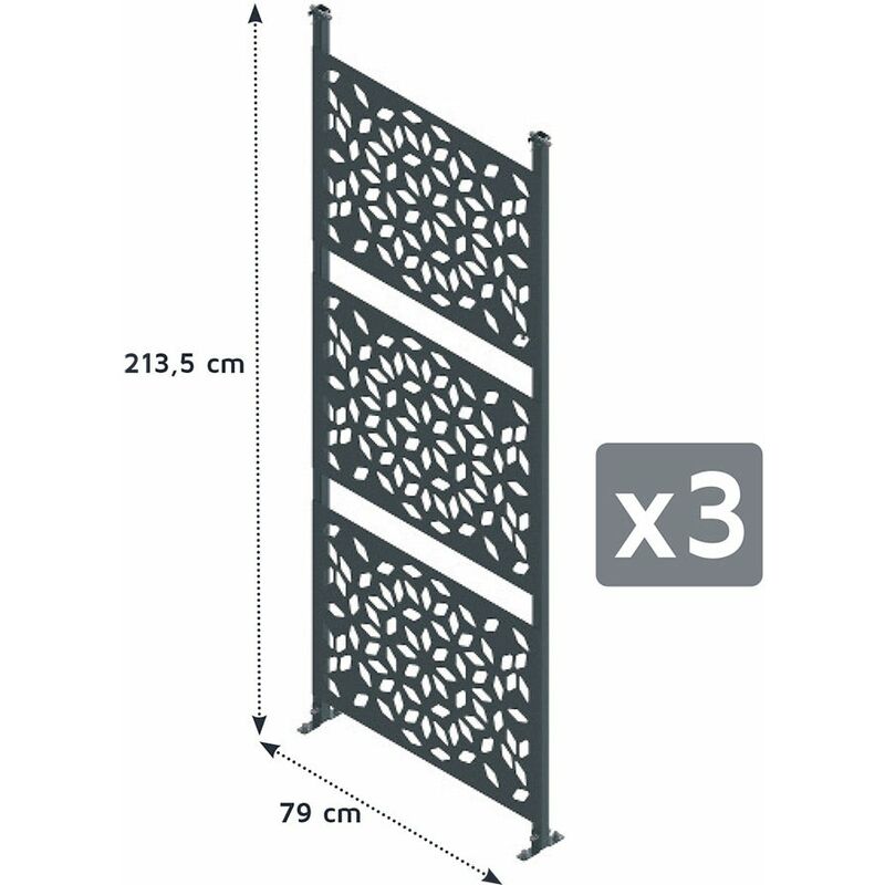 Trigano - Lot de 3 claustras pour carport Libeccio