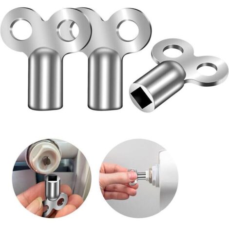 Lot de 3 Clés de Purge Radiateur Universelle. Clé de Purge Robuste. Clé de chauffage. Clés Radiateur Compact en Aluminium pour presque tous les radiateurs. Cle Chauffage Central