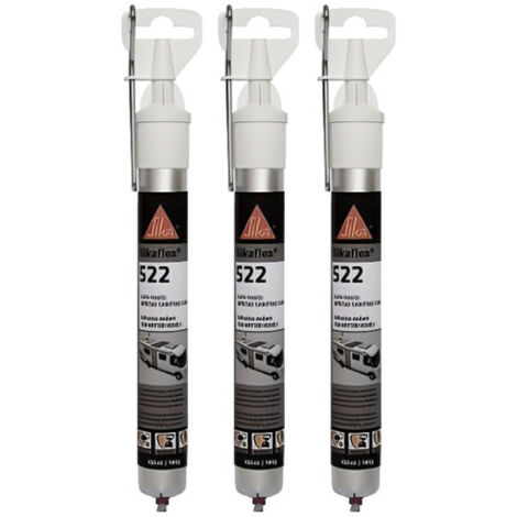 Lot de 3 colles mastic Sika Sikaflex 522 Caravan – Blanc – 3 x 100ml – Résistance UV et anti-moisissures – Usage intérieur et extérieur