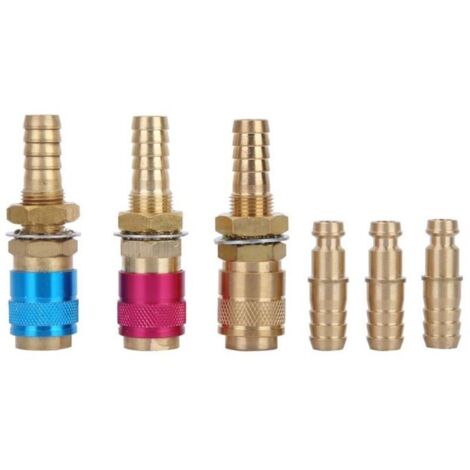 Lot de 3 connecteurs rapides pour torche de soudage TIG M10 rouge + jaune + bleu refroidis à l'eau et au gaz