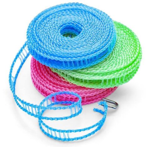 lot De 3 Corde Linge 5m, Corde Linge Antidrapante Et Coupe-vent, Corde Linge Portable En Acier Inoxydable, Corde Linge En Corde En Forme De C