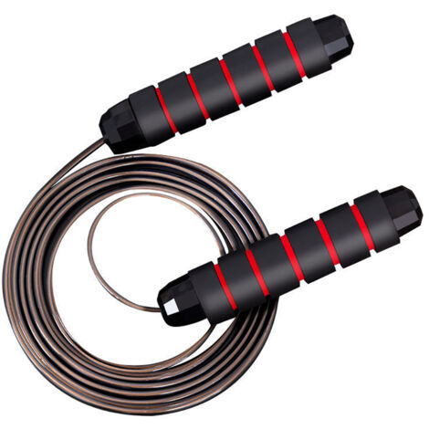 Lot de 3 cordes à sauter en fil d’acier rouges pour fitness sport et entraînement cardiovasculaire