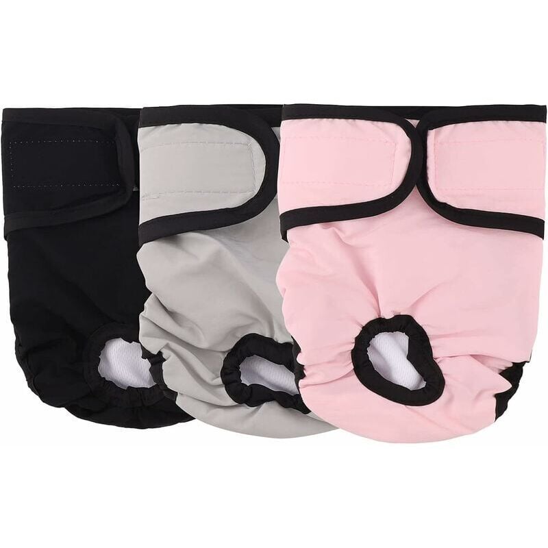 Linghhang - Lot de 3 Couche pour Chien,(L)Couches Chien Lavable Couches réutilisables pour Chien Lavables Culotte pour Chien Femelle Serviettes