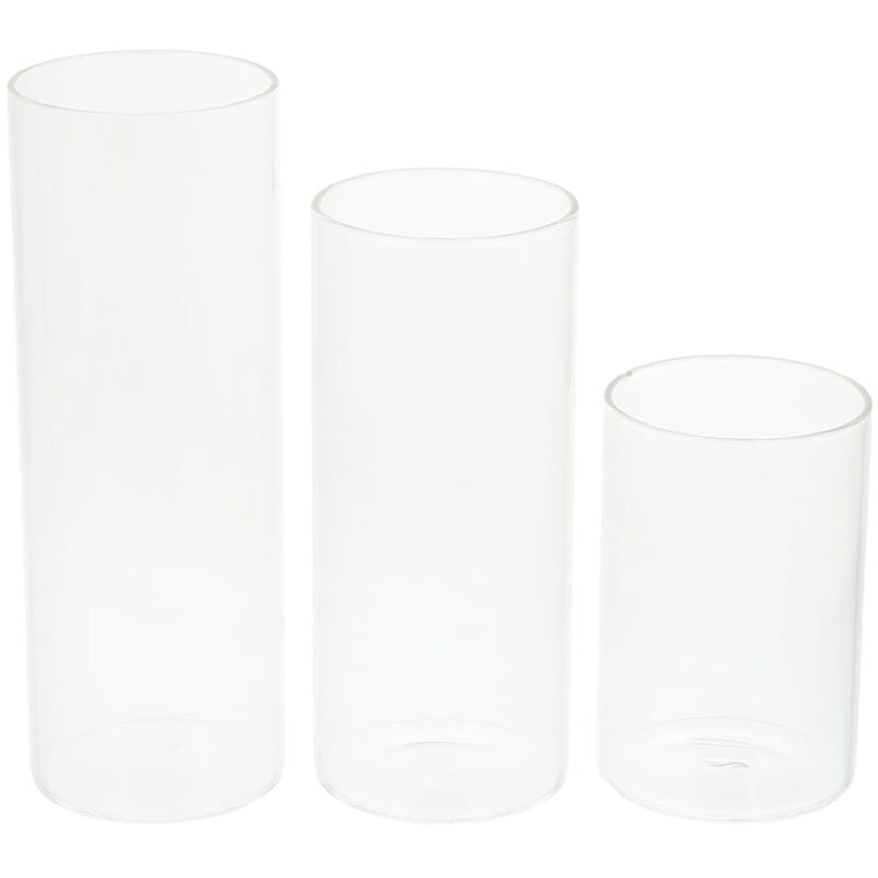 Feiyue - Lot de 3 coupelles pour bougies votives en verre Bougeoirs votifs transparents Bougeoirs cylindriques pour bougies chauffe-plat