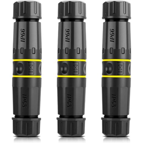 Lot de 3 coupleurs RJ45 Cat7 - 10 Gbps - Connecteur LAN étanche IP68 pour câble réseau - Connecteur réseau Cat7 RJ45 - Adaptateur Ethernet extérieur