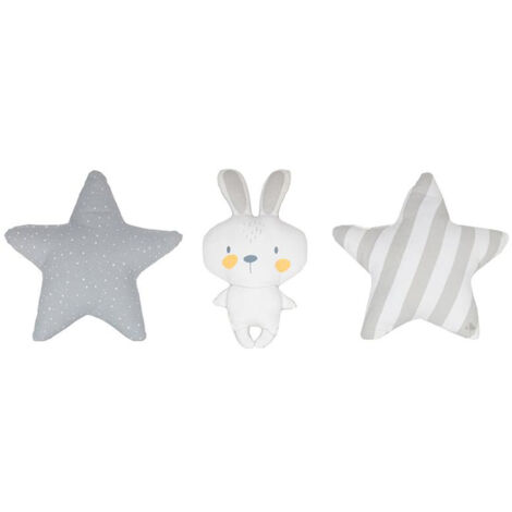 Lot de 3 coussins enfant LAPIN gris