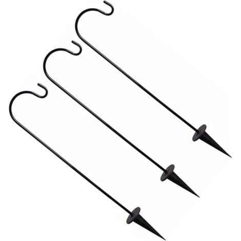 Lot de 3 crochets de jardin en fer pour paniers suspendus d'extérieur