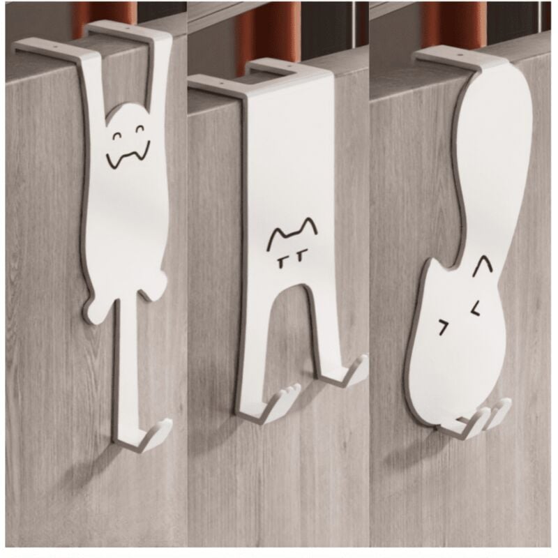Lot de 3 crochets de porte, porte-serviettes, cintres de porte, porte-manteaux, crochets de porte pour suspendre les vêtements, dos de porte, blanc