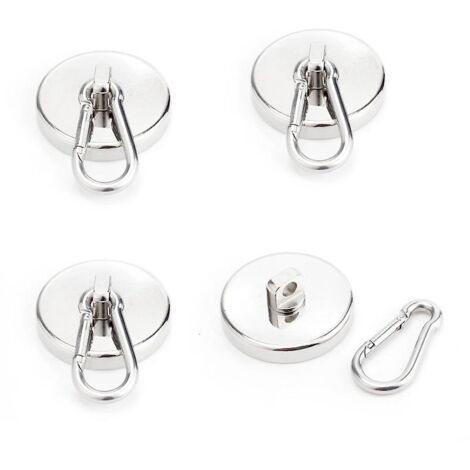 lot De 3 Crochets Magntiques Robustes En Nodyme De 45,4 Kg Avec Mousqueton Pivotant, Aimant Avec Crochet De Suspension Pour Rfrigrateur, Cuisine,