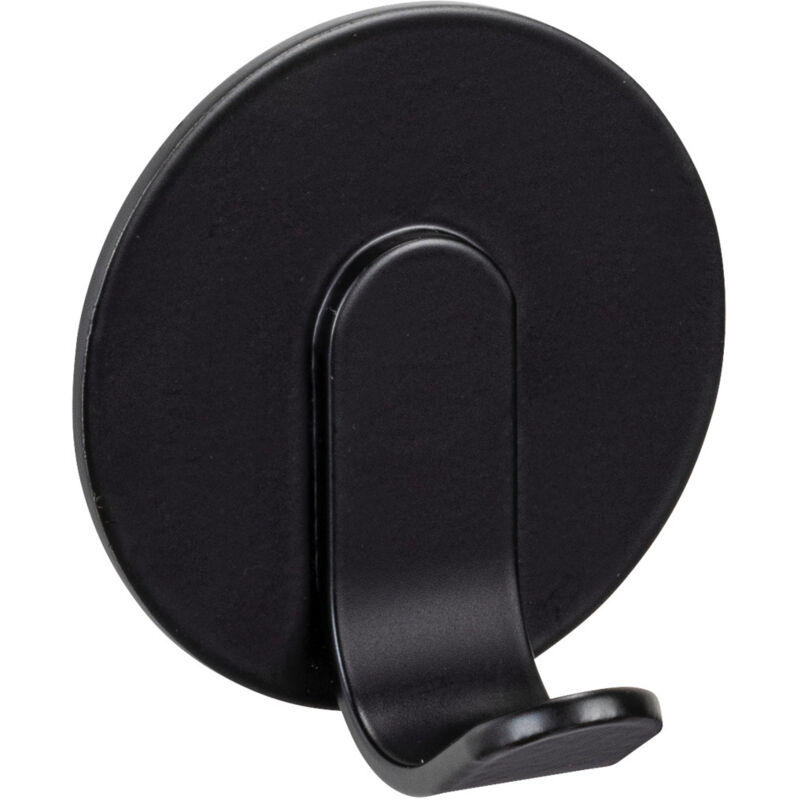 Crochet salle de bain WENKO Bivio Noir Mat 3 pièces sans perçage patère murale design en aluminium 100 % rostfrei avec Turbo-Loc pour un rangement