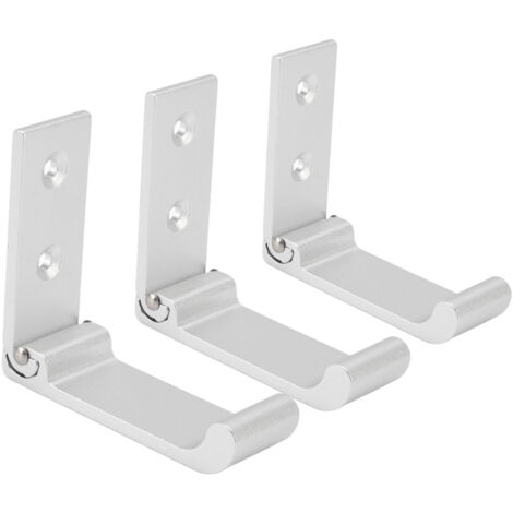 Lot de 3 crochets muraux pliables en alliage d’aluminium, crochets rabattables pour bureau, chambre, salon, salle à manger, cuisine et salle de bain