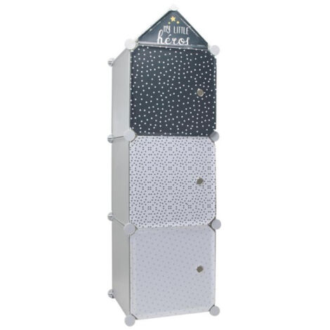 Lot de 3 Cubes Modulables "Rangement" 110cm Gris