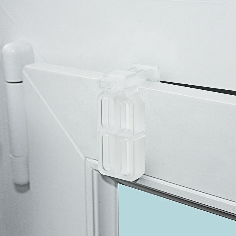 Madecostore - Lot de 3 de fixations sans percer &agrave; serrer en pvc pour store sur fen&ecirc;tre avec joint - Transparent