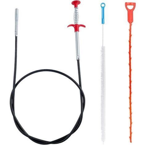 Lot de 3 Deboucheur Canalisation, Furet Deboucheur Evier Professionnel, Plomberie WC, Kit Debouchage Cheveux Douche Pince à Griffes Flexible (SKU Produit : 93967664 SKU Offre : 1116liu13)
