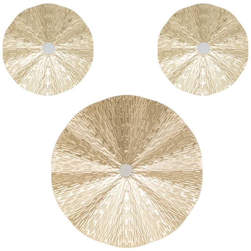 Lot de 3 déco murales Leslie métal doré D22 225 335cm - Atmosphera créateur d'intérieur