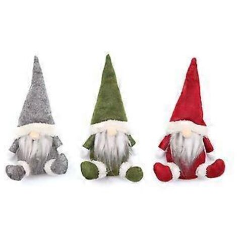 Lot de 3 décorations de Noël : Père Noël, poupées sans visage, décorations de vitrine.