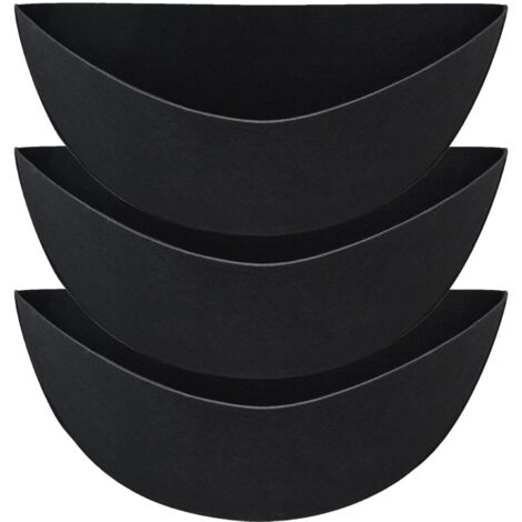 Lot de 3 Demi-Doublures Réutilisables pour Jardinières - Tissu de Remplacement en Feutre Lavable pour Paniers Suspendus