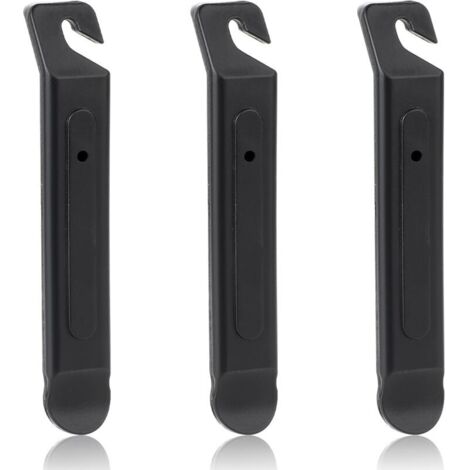 Lot de 3 démonte-pneus de vélo portables en plastique noir pour réparation de pneus de vélo (10,5 x 1,7 cm)