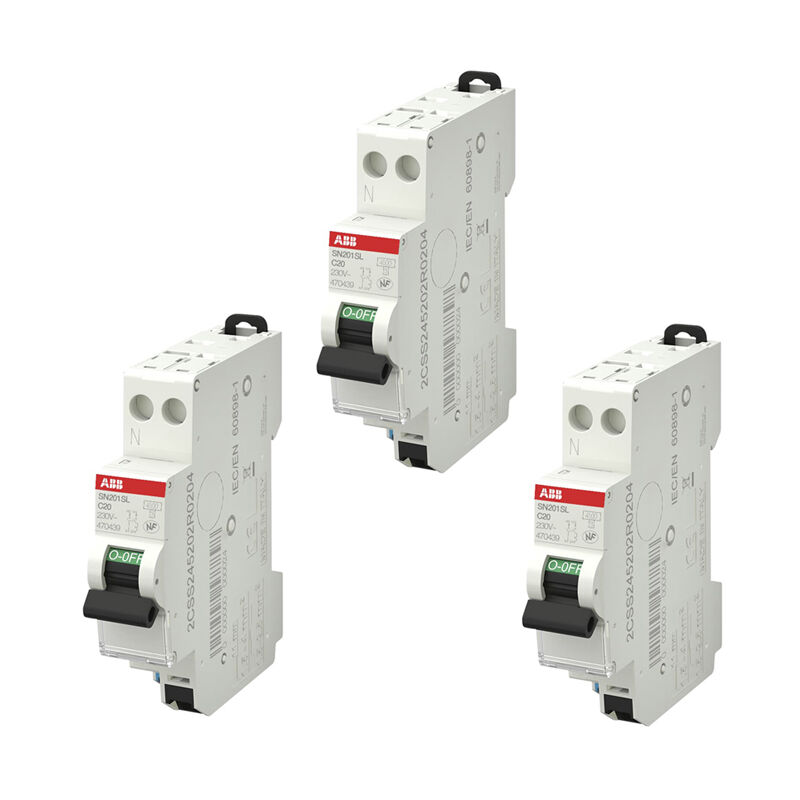 Lot de 3 disjoncteurs automatiques Ph+N raccordement Rapide 20A-4,5Ka ABB