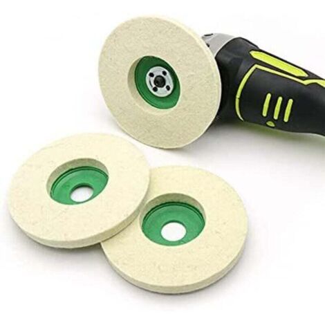 Lot de 3 disques de polissage en feutre de laine 90mm pour meuleuse d'angle（vert）