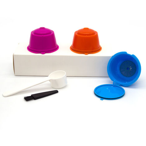 Lot de 3 dosettes de café réutilisables, filtre à café réutilisable coloré, Eco-F