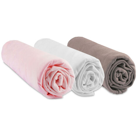 Lot de 3 Draps housse Berceau 40x80 cm extensible 40x90 Bambou