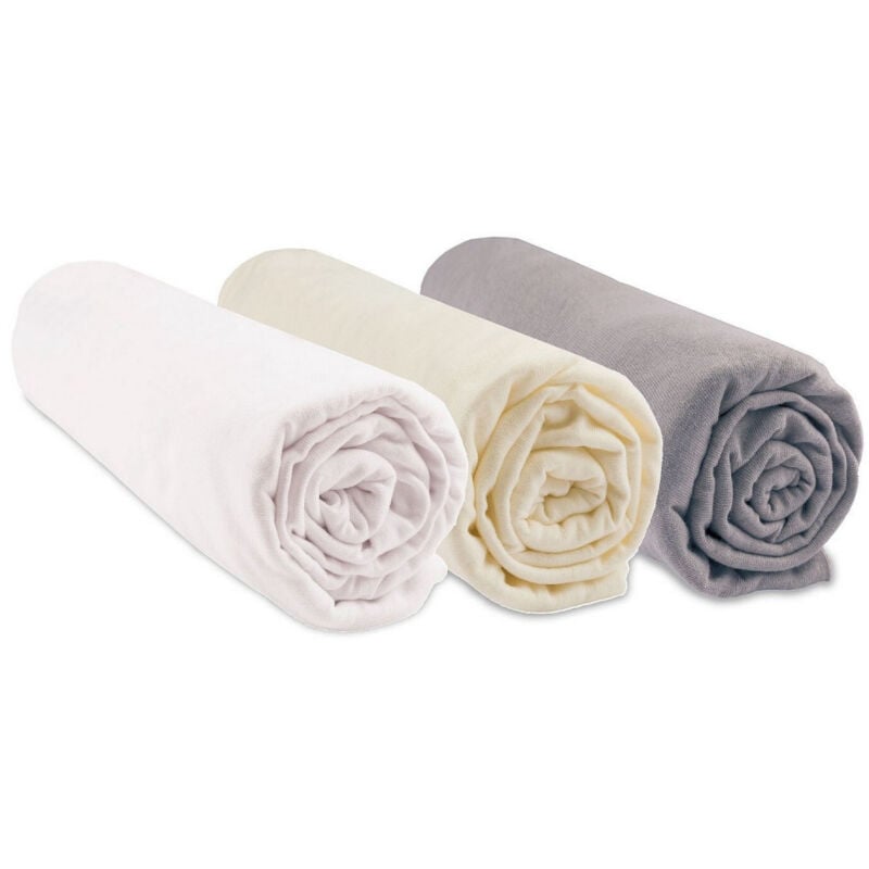 Easy Dort - Lot de 3 Draps housse 100% Coton Bio - 40x80 / 40x90 cm