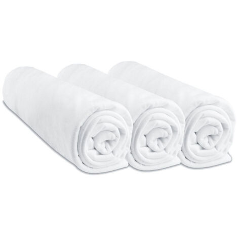 Lot de 3 Draps housse Jersey 100% Coton - 40x80/40x90 cm - Blanc
