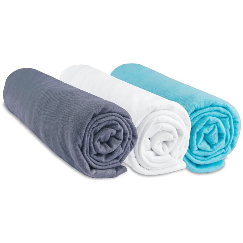 Bbla - Lot de 3 Draps housse Jersey 100% Coton - 70x140 cm
