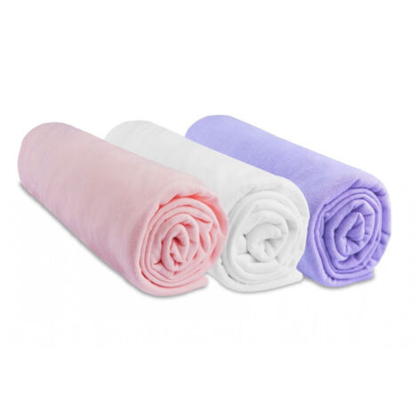 Lot de 3 Draps housse Jersey 100% Coton - 70x160 cm
