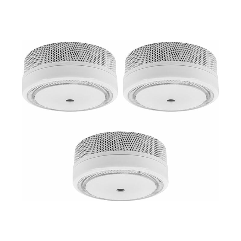 Evacuate - Lot de 3 détecteurs de fumée nf autonomie 10 ans