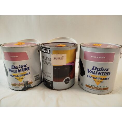 Lot de 3 - DULUX VALENTINE LUXENS - Peinture Ultra Resist et Monocouche - 2,5L et plus - Haute résistance - Traces de peinture et chocs - Voir photos