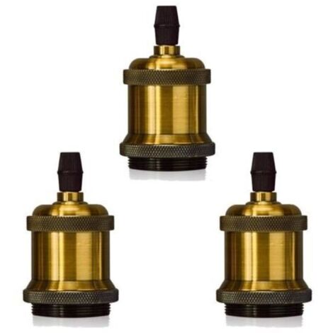 Lot de 3 Edison Douille E27 Spirale DIY Adaptateur de Lampe Vintage Rétro pour Lustre Suspension
