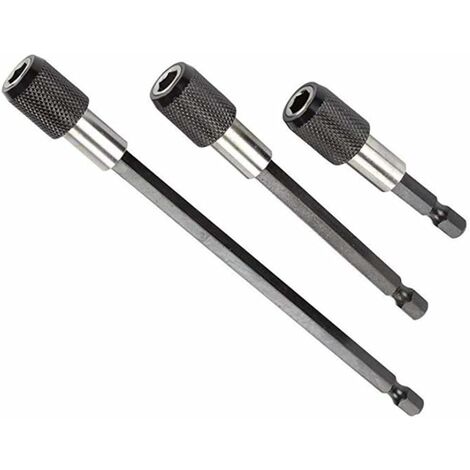 Lot de 3 Embouts de Tournevis Magnétiques à tige Hexagonale 60 mm 100 mm 150 mm pour vis, écrous et tout foret et tournevis à main