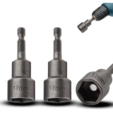 Lot de 3 Embouts Hexagonaux 17mm, Adaptateur Magnétique CR-V, Pour Perceuse