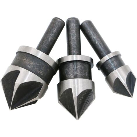 Lot de 3 Embouts HSS Fraise à Chanfreiner Ø 6,35 12mm/16mm/19mm----Rond