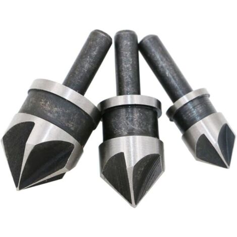 Lot de 3 Embouts HSS Fraise à Chanfreiner Ø 6,35 12mm/16mm/19mm----Rond