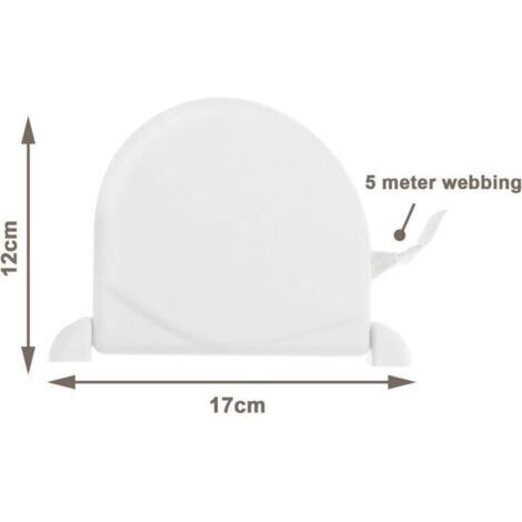 Lot de 3 enrouleurs de sangle pour volet roulant – Système mini – Sangle de 14 mm x 5 m – Espacement des trous 145 mm – Plastique ABS blanc