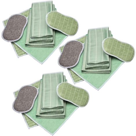 Lot de 3 ensembles de 6 pièces Chiffon Bambou Microfibre pour Vitres Miroirs Carreaux Carrosserie Microfibre Bambou Vitre Ménage Salle de Bain