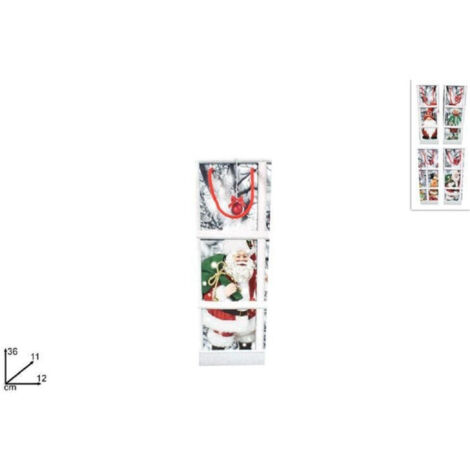 Lot De 3 Enveloppes Cadeaux à Fenêtre Avec Paysages Enneigés Poignées Rouges 36x12x11cm