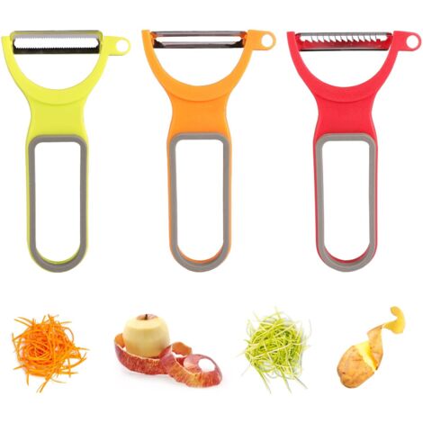 Lot de 3 éplucheurs de pommes de terre et de légumes de conception universelle, éplucheurs de carottes et de nouilles, éplucheurs e