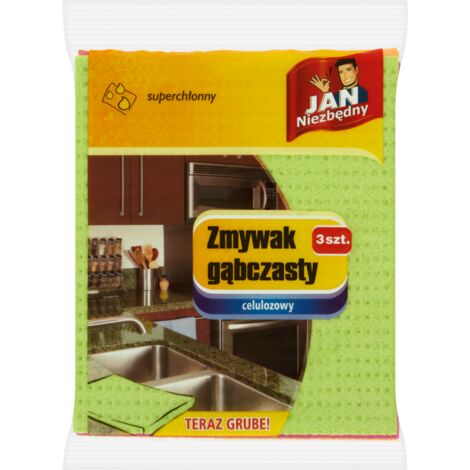 Lot de 3 éponges à récurer en cellulose Jan Niezbędny - Super absorbantes et confortables