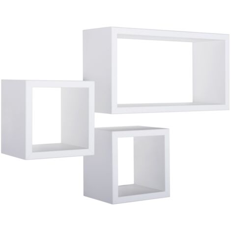 Lot de 3 étagères cube rectangulaire moderne Tribù - Blanc