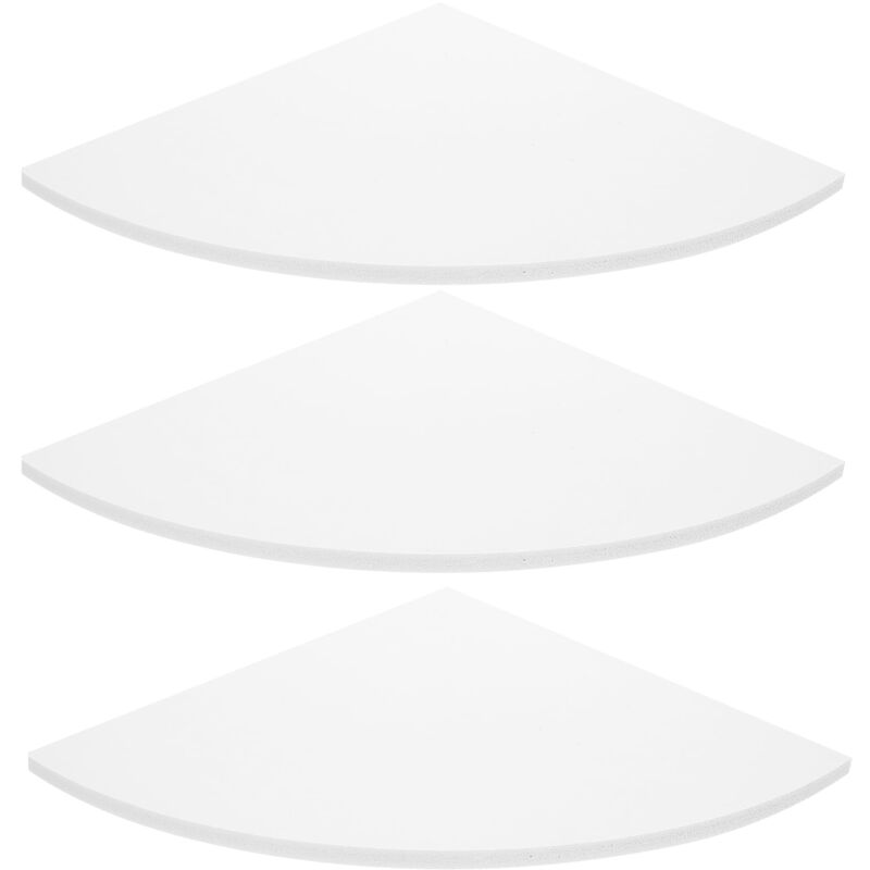 Lot de 3 étagères d'angle murales en forme d'éventail triangulaire, supports de rangement d'angle muraux