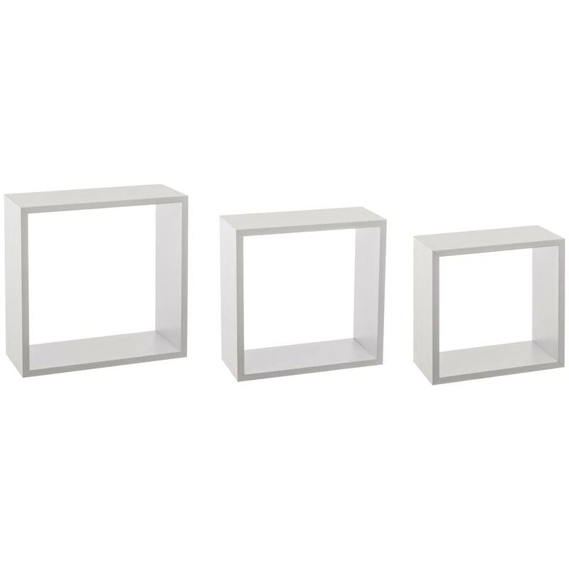 5five Simply Smart - 3 grandes étagères murales fixy cube blanc - 5five