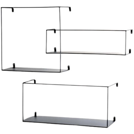 Lot de 3 Étagères Murales Déco "Chiba" 55cm Noir